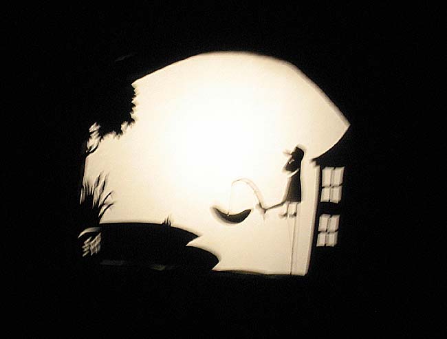 Elmer fishing with a banana as bait